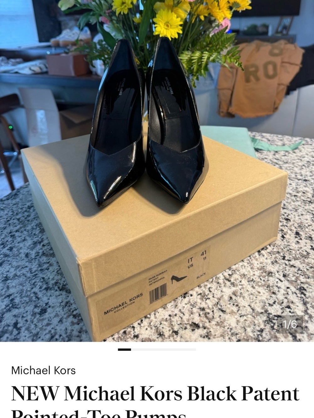 Michael Kors Black Patent Pointed Toe Pumps